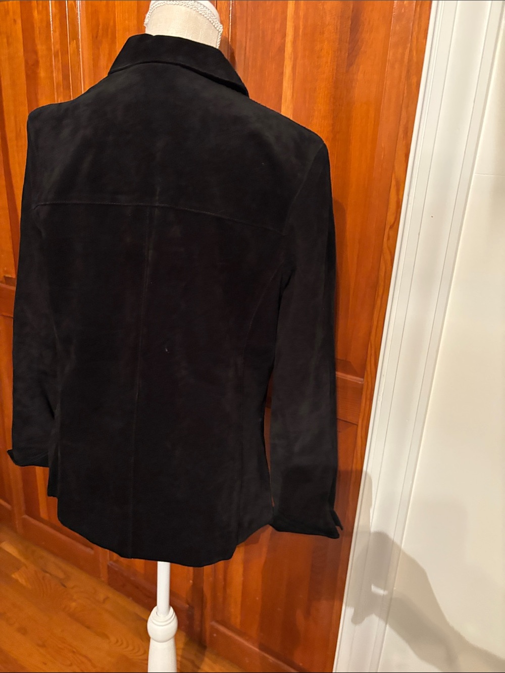 Valerie Stevens Black Suede Button-Front Jacket - Picture 2 of 4
